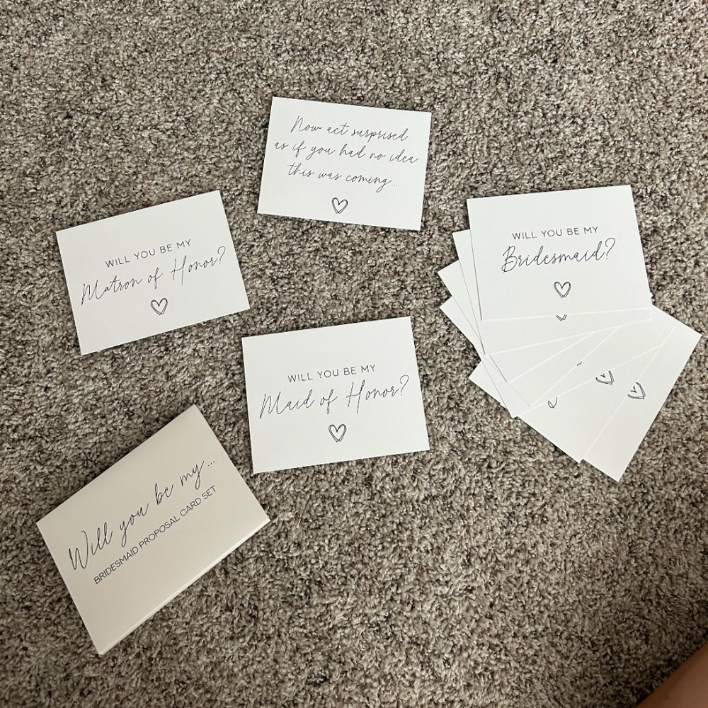 7 Bridesmaid  / 1 Maid of Honor Proposal Cards + 25 Instagrammable cards
